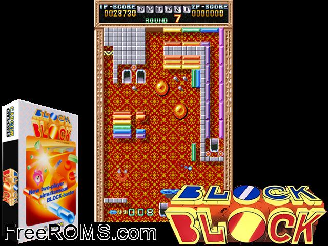 Block Block (bootleg) MAME game showing 3D box cover and gameplay screenshot