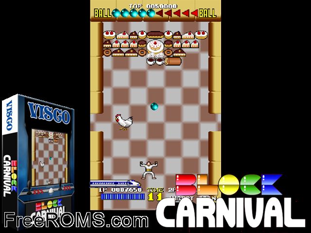 Block Carnival / Thunder and Lightning 2 MAME game showing 3D box cover and gameplay screenshot