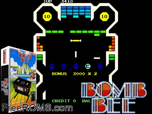 Bomb Bee MAME game showing 3D box cover and gameplay screenshot