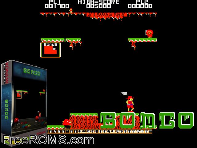 Bongo MAME game showing 3D box cover and gameplay screenshot