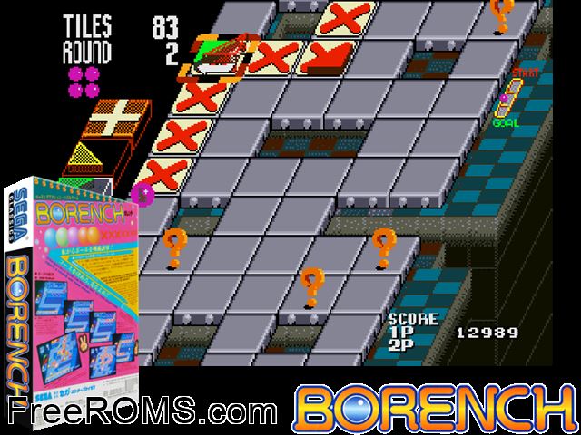 Borench MAME game showing 3D box cover and gameplay screenshot