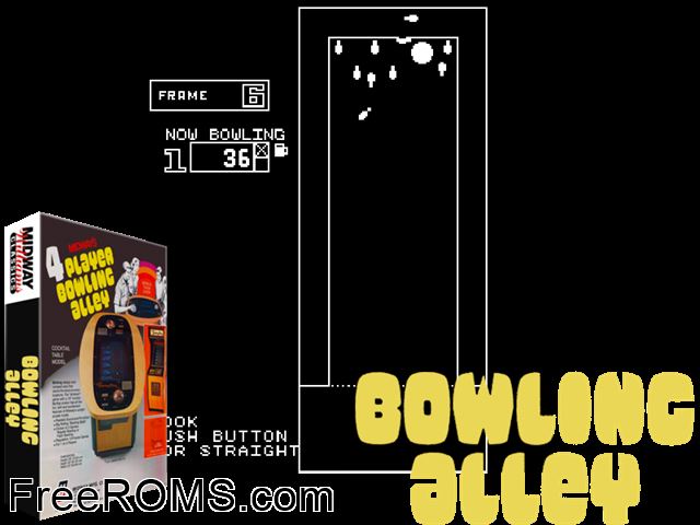 4 Player Bowling Alley MAME game showing 3D box cover and gameplay screenshot