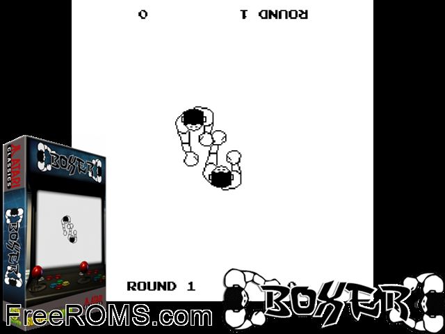 Boxer (prototype) MAME game showing 3D box cover and gameplay screenshot