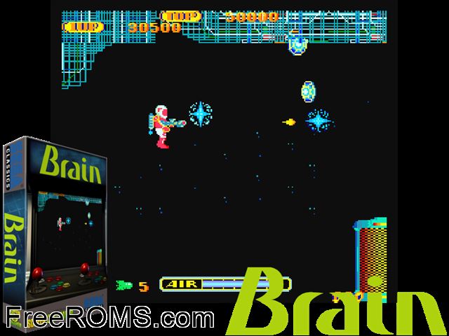 Brain MAME game showing 3D box cover and gameplay screenshot