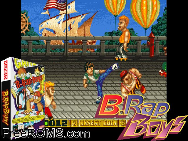 B.Rap Boys MAME game showing 3D box cover and gameplay screenshot