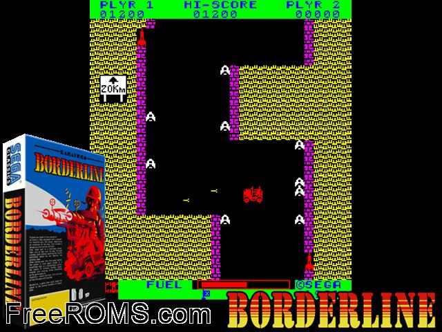 Borderline MAME game showing 3D box cover and gameplay screenshot