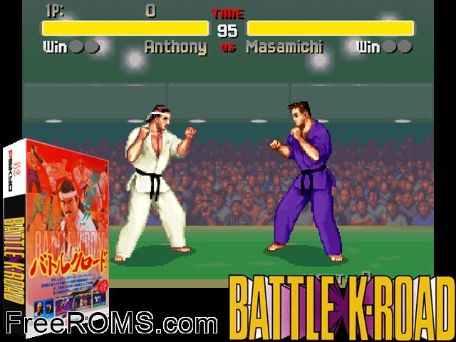 Battle K-Road MAME game showing 3D box cover and gameplay screenshot