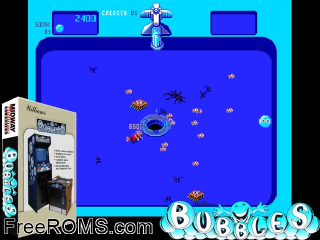 Bubbles (Solid Red label) MAME game showing 3D box cover and gameplay screenshot