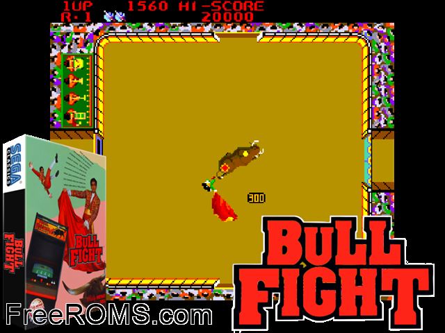 Bullfight MAME game showing 3D box cover and gameplay screenshot