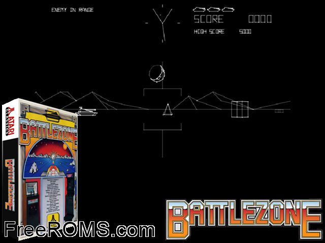 Battle Zone (cocktail) MAME game showing 3D box cover and gameplay screenshot
