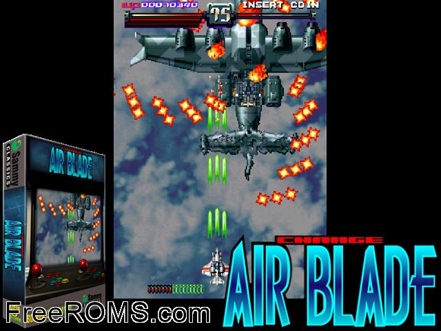 Change Air Blade (Japan) MAME game showing 3D box cover and gameplay screenshot