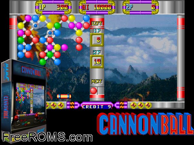 Cannon Ball MAME game showing 3D box cover and gameplay screenshot