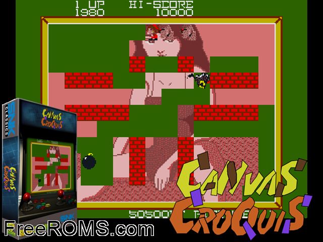 Canvas Croquis MAME game showing 3D box cover and gameplay screenshot