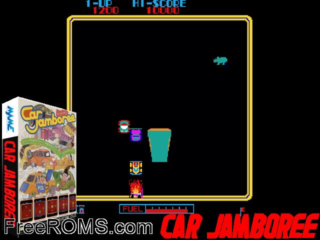 Car Jamboree MAME game showing 3D box cover and gameplay screenshot