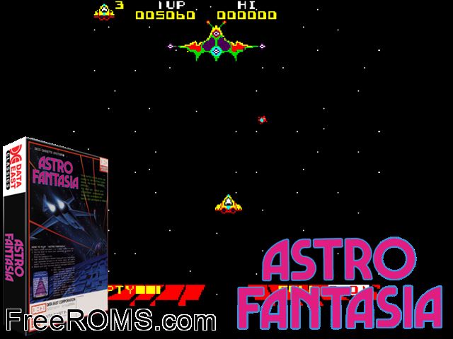 Astro Fantasia (Cassette) MAME game showing 3D box cover and gameplay screenshot
