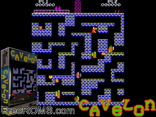 Cavelon MAME game showing 3D box cover and gameplay screenshot