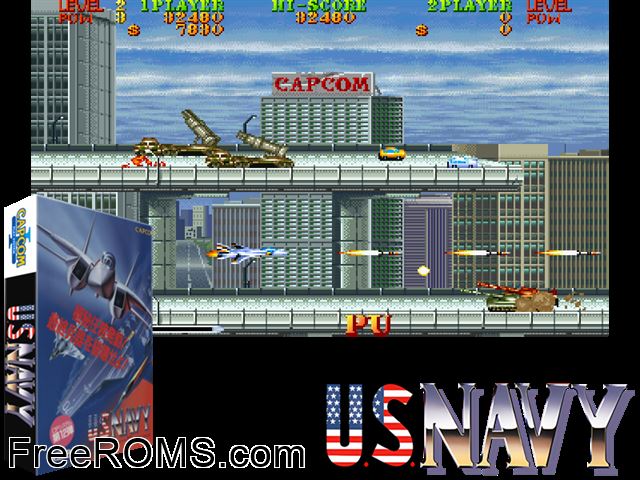Carrier Air Wing (US 901012) MAME game showing 3D box cover and gameplay screenshot