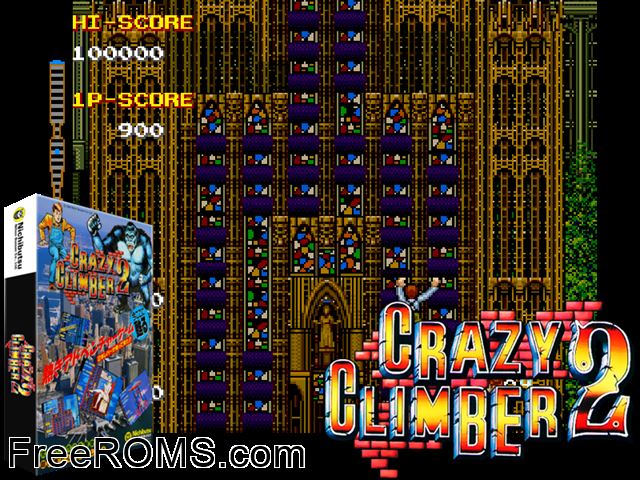 Crazy Climber 2 (Japan Harder) MAME game showing 3D box cover and gameplay screenshot