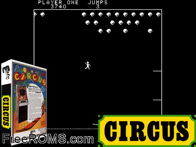 Circus MAME game showing 3D box cover and gameplay screenshot