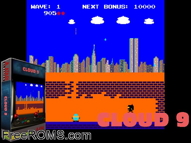 Cloud 9 (prototype) MAME game showing 3D box cover and gameplay screenshot