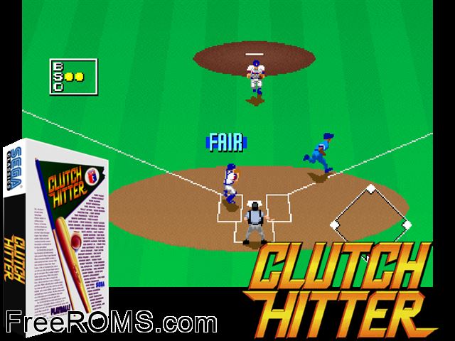Clutch Hitter (set 1, Japan, FD1094 317-0175) MAME game showing 3D box cover and gameplay screenshot