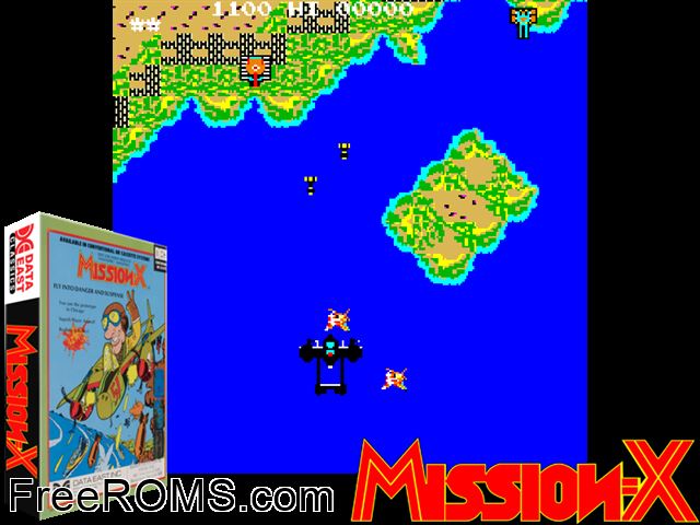 Mission-X (Cassette) MAME game showing 3D box cover and gameplay screenshot