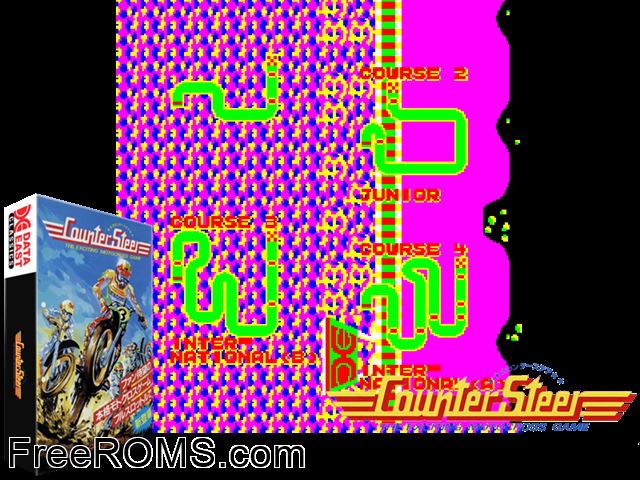 Counter Steer MAME game showing 3D box cover and gameplay screenshot