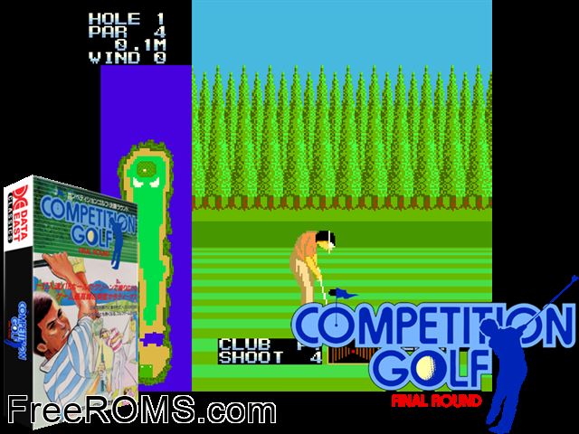 Competition Golf Final Round (revision 3) MAME game showing 3D box cover and gameplay screenshot