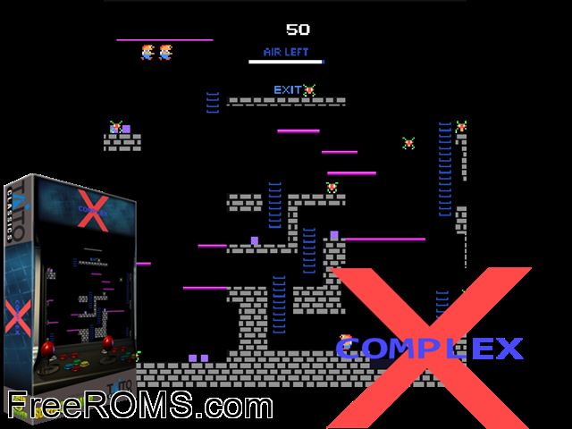 Complex X MAME game showing 3D box cover and gameplay screenshot