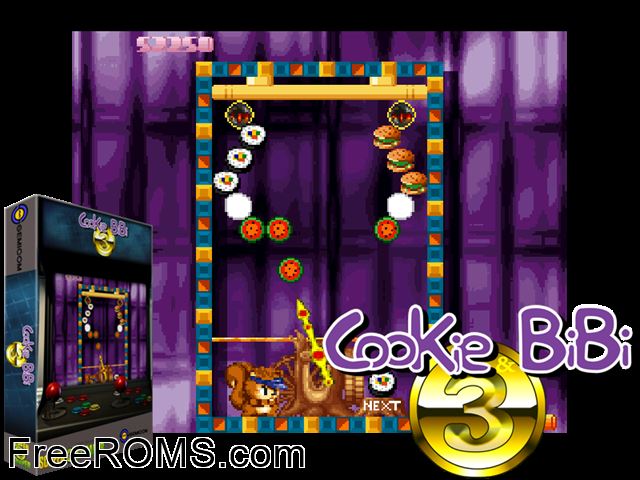 Cookie and Bibi 3 MAME game showing 3D box cover and gameplay screenshot