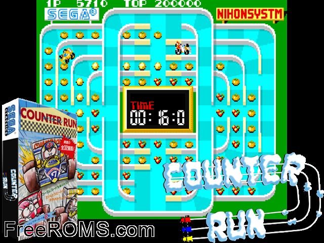 Counter Run (bootleg set 1) MAME game showing 3D box cover and gameplay screenshot