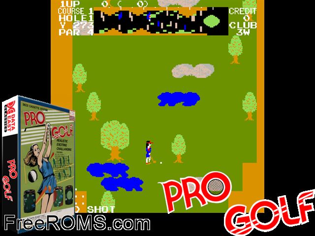 Pro Golf (Cassette) MAME game showing 3D box cover and gameplay screenshot