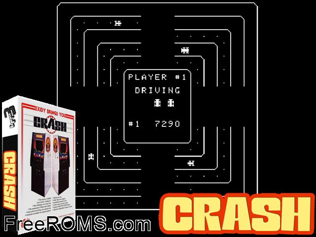 Crash MAME game showing 3D box cover and gameplay screenshot