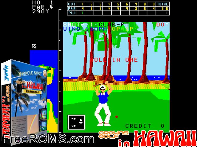 Crowns Golf in Hawaii MAME game showing 3D box cover and gameplay screenshot