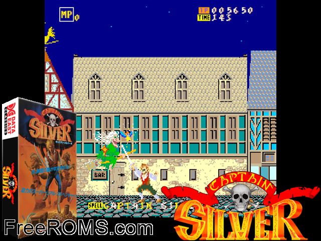 Captain Silver (Japan) MAME game showing 3D box cover and gameplay screenshot