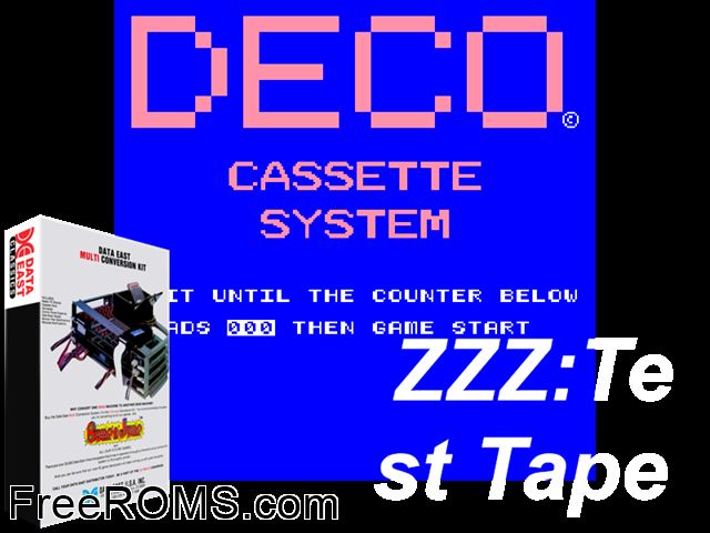 Test Tape (Cassette) MAME game showing 3D box cover and gameplay screenshot