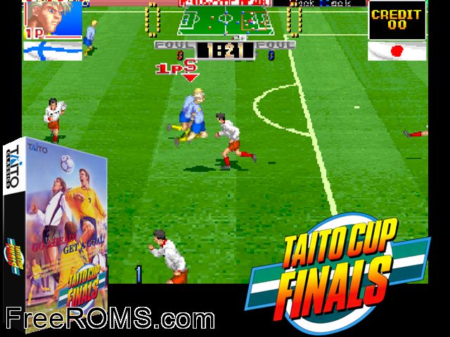 Taito Cup Finals (Ver 1.0O 1993/02/28) MAME game showing 3D box cover and gameplay screenshot