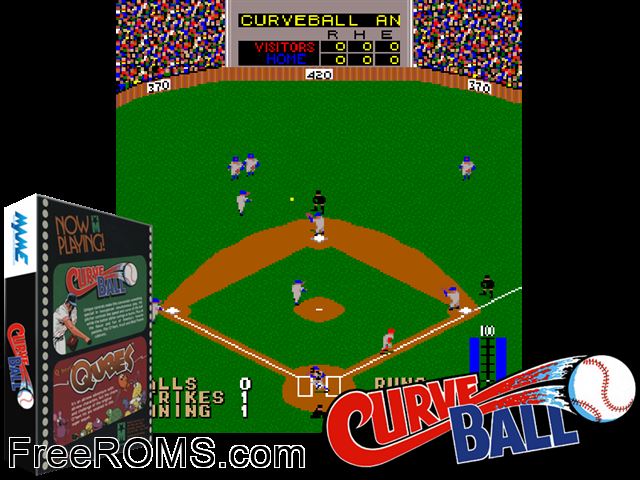 Curve Ball MAME game showing 3D box cover and gameplay screenshot