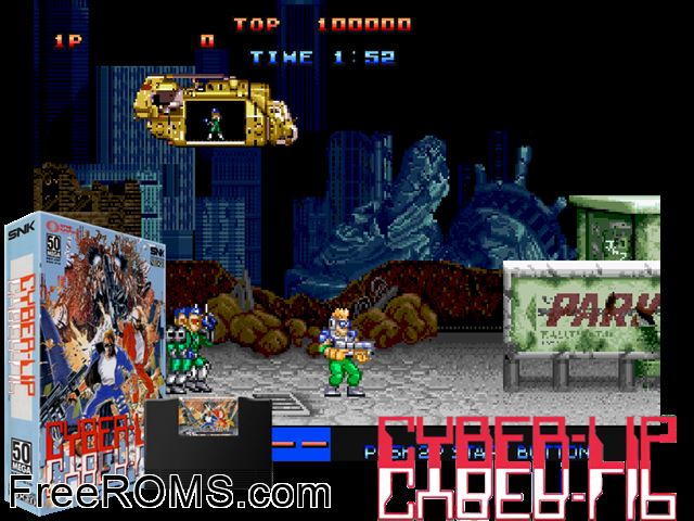 Cyber-Lip MAME game showing 3D box cover and gameplay screenshot