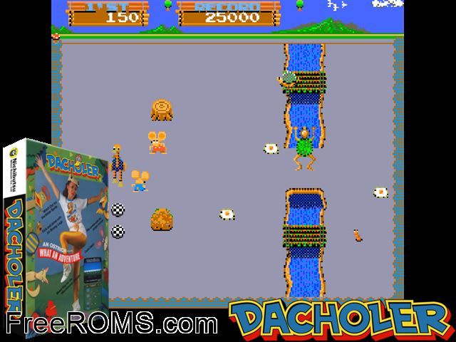 Dacholer MAME game showing 3D box cover and gameplay screenshot