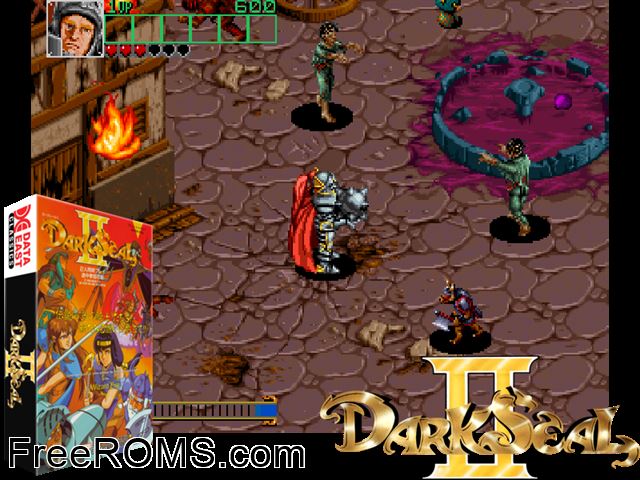 Dark Seal 2 (Japan v2.1) MAME game showing 3D box cover and gameplay screenshot