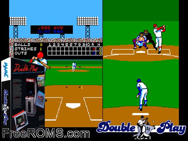 Super Baseball Double Play Home Run Derby MAME game showing 3D box cover and gameplay screenshot