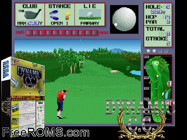 Dynamic Country Club (Floppy DS3-5000-09d, FD1094 317-0058-09d) MAME game showing 3D box cover and gameplay screenshot