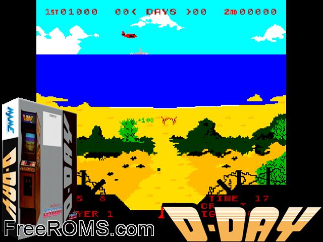 D-Day MAME game showing 3D box cover and gameplay screenshot