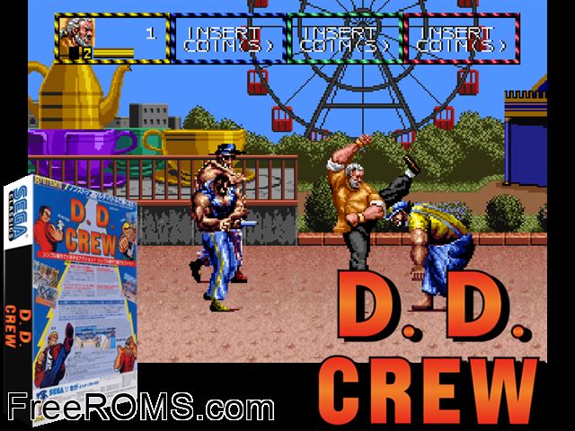 D. D. Crew (set 2, World, 2 Player, FD1094 317-0184) MAME game showing 3D box cover and gameplay screenshot