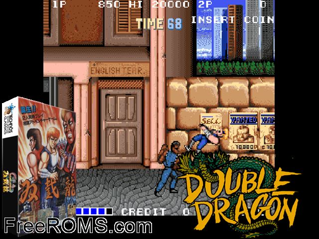 Double Dragon (Japan) MAME game showing 3D box cover and gameplay screenshot