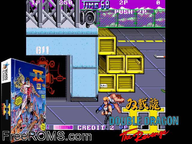 Double Dragon II - The Revenge (World) MAME game showing 3D box cover and gameplay screenshot