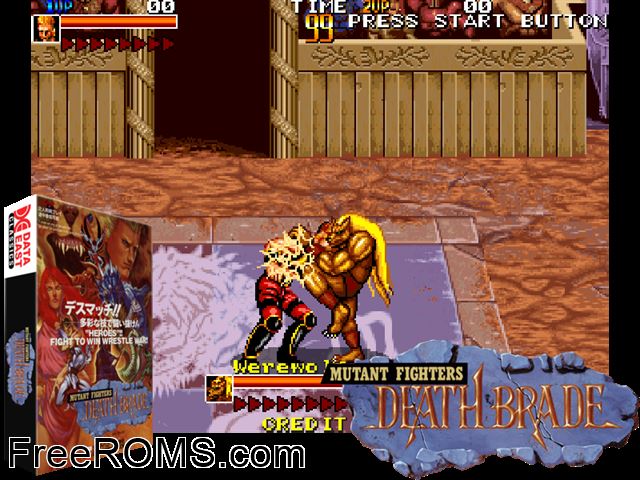 Death Brade (Japan Rev 2, JM-3) MAME game showing 3D box cover and gameplay screenshot