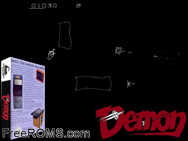 Demon MAME game showing 3D box cover and gameplay screenshot