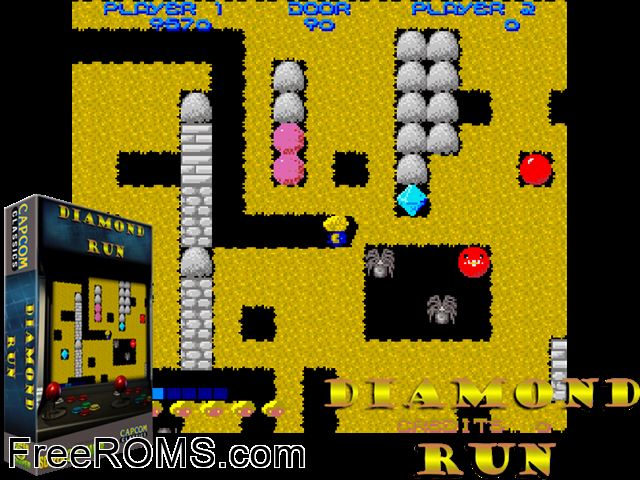 Diamond Run MAME game showing 3D box cover and gameplay screenshot